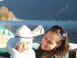Janaina de Pieri com o filho Jean em Lugano na Suia