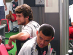 Danny Morais e Marcelo Cordeiro na sala de musculao do Beira-Rio