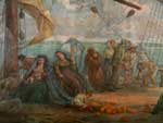 Quadro &quot;Chegada dos Casais Aorianos&quot;, de Augusto Luiz de Freitas restaurada