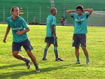O recreativo foi marcado por muito bom humor, sntese do alto astral que acompanha a equipe desde a sada de Porto Alegre