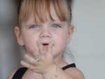 A joinvilense Maria Eduarda, de apenas 2 anos, participou de filme com a produtora paulista Dom Maior