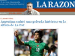 O La Razn argentino diz que, apesar do resultado catastrfico, a seleo continua em segundo e tem boas chances de classificao