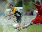 Chuva no atrapalhou o bom futebol das duas equipes