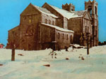 Igreja Matriz de So Joaquim, em 1957, durante a maior nevasca