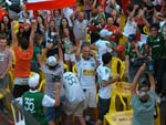 Torcida da Chapecoense fazendo a festa com a classificao do time para a final