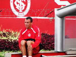 Leandro aguarda o incio das atividades desta tarde