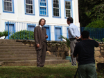 Equipe conversa e grava com o Baro da Fazenda do Arvoredo