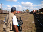 Gravando no ptio de trens da ALL em Cruz Alta (RS)