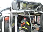 Os dois veculos, do Consrcio Unibus, colidiram frontalmente