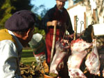 O fogo do churrasco ajudou os gachos a se esquentarem
