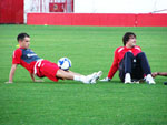 O treino desta tarde foi com portes fechados no Beira-Rio