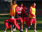 Apenas os jogadores que no estiveram em campo ontem contra o Ava treinaram no campo suplementar