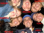 Antes do show Victor e Lo  Suelen, William, Chapec, Yuri, Janio, Michele e Mariana na Festa do Pinho