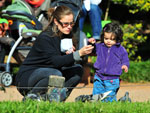 Muitas crianas circularam pelo parque