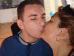 Claudia Guiel e o amado em passeio em Santa Catarina