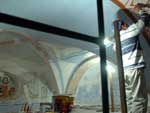 Foram restauradas pinturas decorativas e painis originais, datados do incio do sculo 20