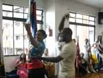 Curso de mestre-sala e porta-bandeira promovido pelo projeto &quot;Samba no P e na Alma&quot;.