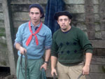 Eu, Placer sala, com meu grande amigo Airton costa de Esteio. Tirando uns pealos na escola tec. de pecuaria em Viamo RS