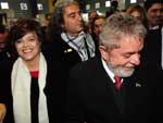 A ministra-chefe da Casa Civil, Dilma Rousseff, acompanhou o presidente Lula na inaugurao do evento