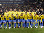 Todos os jogadores da Seleo Brasileira posam para foto oficial, antes de comear a partida.