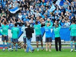No final do treino os jogadores agradeceram a presena da torcida