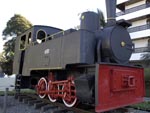 Macuca. Primeira locomotiva de Blumenau. Praa Victor Konder, ao lado da prefeitura.