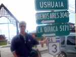 S�rgio Luis Silveira, de Blumenau, em Ushuaia (Argentina) - Janeiro de 2009  