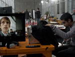 Matheus Walte no making of do curta Um Breve Assalto