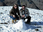 Michela Zimmermann Scharamm, de Blumenau, e Rafael Benecke, de Timb, em Valle Nevado (Chile) - Junho de 2009