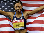 Usain Bolt de saia: a norte-americana Allyson Felix ficou com o ouro nos 200m feminino