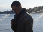 Eu, tomando um mate na Fronteira, Rio Mampituba, Torres. No dia 11 de Junho de 2009