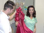 Ana Paula Marquetti vestiu um longo rosa no desfile de gala