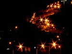 Escadaria iluminada do Morro da Cruz, em Lages