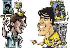 Messi e Kak&aacute; revivem a Batalha de Ros&aacute;rio - 