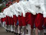 Alunas do Colgio Militar mostraram sincronismo no desfile