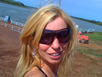 Angela Rodrigues Machado nas margens do rio Uruguai em Itaqui