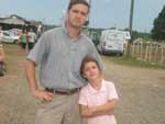 Leandro Seffrin e a gauchinha Lyandra em um rodeio em Ararangu (SC)