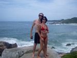 Na foto eu e minha namorada Kaisy na linda praia da Ferrugem em Garopaba