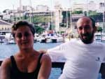 &quot;Em um passeio de barco a Ilha do Frade, avista-se ao fundo a Cidade Alta de Salvador num belo carto posta&quot;