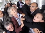 Manifestantes foram retirados  fora do plenrio do Supremo