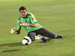 O goleiro Jlio Csar participou de treino com o preparador Wendell Ramalho