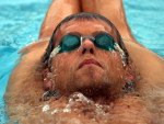 Eduardo Fischer nadou, aqueceu, mas no competiu por causa do mal tempo