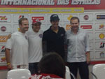 Pilotos Rubinho, Massa e Lucas di Grassi com o presidente da Fesporte, Carioni Mess Pavanello