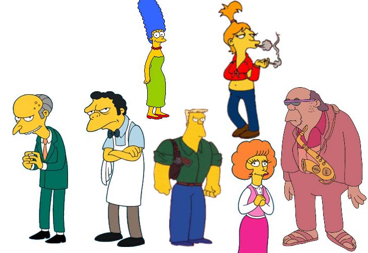 Os principais personagens de Os Simpsons