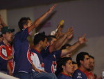 Torcida da Krona fazendo a festa com o ttulo Catarinense de Futsal