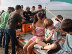 Primeira Gerao - Gravao do programa Marino - Elenco e equipe nos molhes da Praia do Cassino