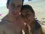 Nice e Rodrigo na praia de piarras, curtindo um maravilhoso dia de sol