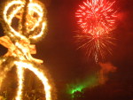 Fogos na beira do Rio Chapec, em Abelardo Luz