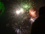 Fogos na beira do Rio Chapec, em Abelardo Luz