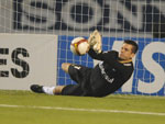 O goleiro durante lance do jogo contra o Boyac Chic, vlido pela Libertadores da Amrica